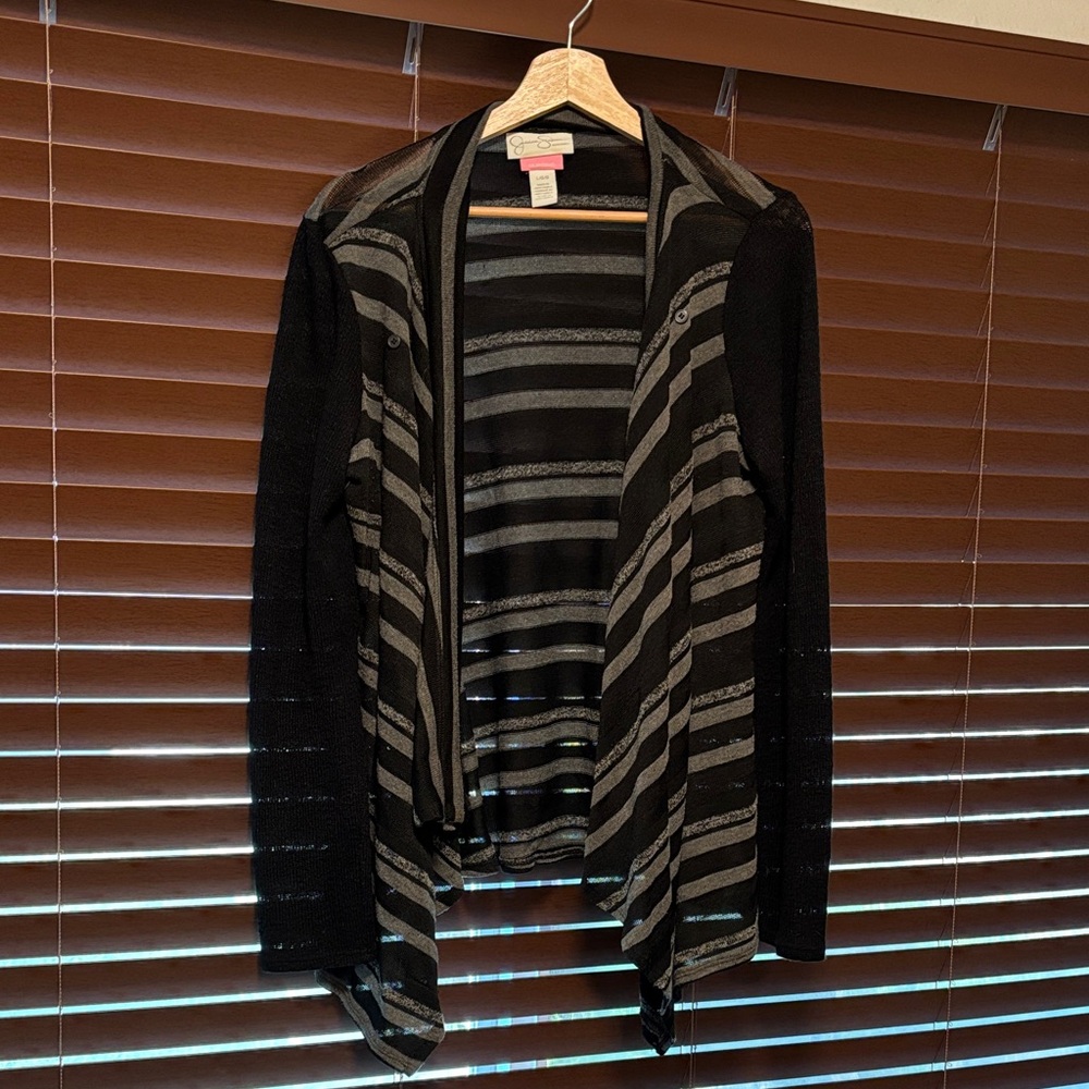 Jessica Simpson Black and Gray Women's Cardigan